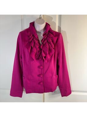 Madison Fuchsia Ruffled Blazer Small